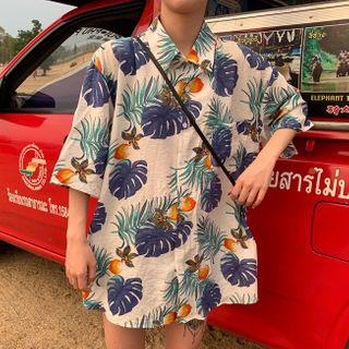 Short-sleeve Nature Print Shirt