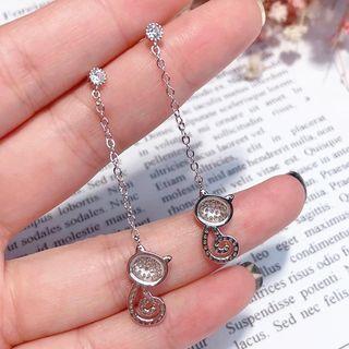 Rhinestone Cat Drop Earring