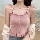 Button Front Knit Camisole Top