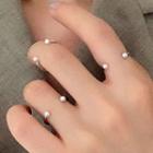 Faux Pearl Ring Silver - One Size
