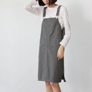 Slit Side Pinafore Dress