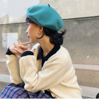 Plain Beret Aqua Blue - M=56-58cm