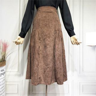 Corduroy High-waist A-line Skirt