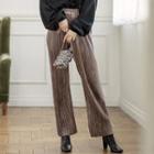 High-waist Velvet Ruched Wide-leg Pants Fuchsia - One Size