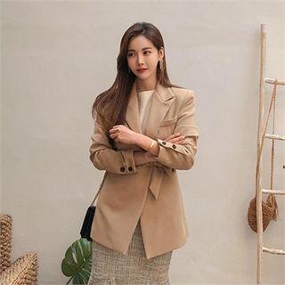 Peaked-lapel Blazer With Sash