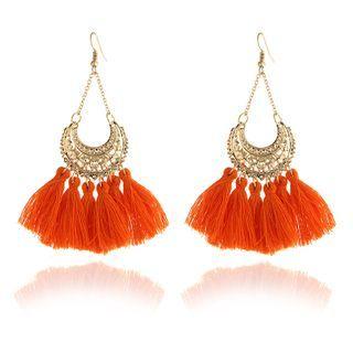 Tassel Drop Earring 1 Pair - E069fense - Oragne - One Size