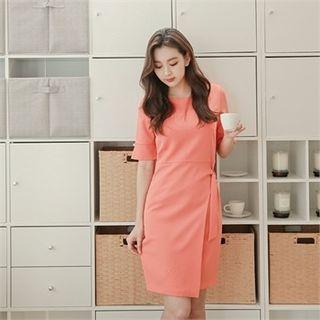 Buckled-waist Sheath Dress
