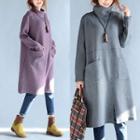 Turtleneck Pocketed Long-sleeve Dress