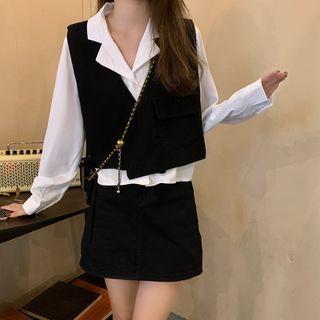 Puff-sleeve Shirt / Button-up Vest
