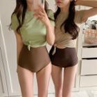 Swim Set: Short-sleeve Top + Bottom