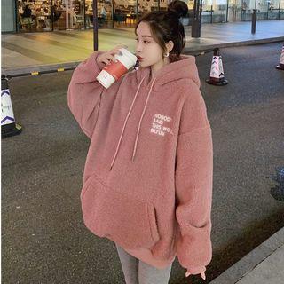 Loose-fit Fleece Hoodie As Shown In Figure - One Size