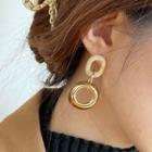 Hoop Alloy Dangle Earring E345 - 1 Pair - Gold - One Size