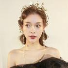 Bridal Headpiece + Faux-pearl Earring