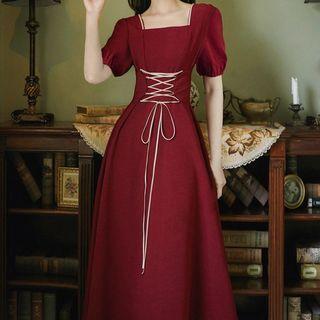 Lace-up Midi A-line Dress (various Designs)