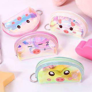 Iridescent Pig Print Transparent Coin Purse