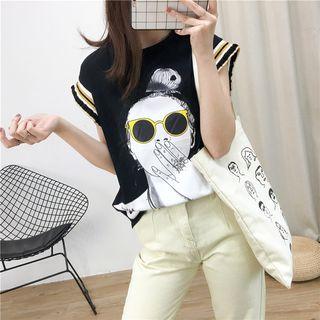 Sleeveless Printed Top As Shown In Figure - One Size