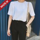 Crew-neck Slit-detail T-shirt