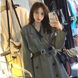 Plain Loose-fit Blazer / Belt