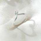 Rhinestone Sterling Silver Ring 1 Pc - Ring - Silver - One Size