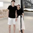 Short-sleeve T-shirt / Shorts / Midi A-line Skirt / Set