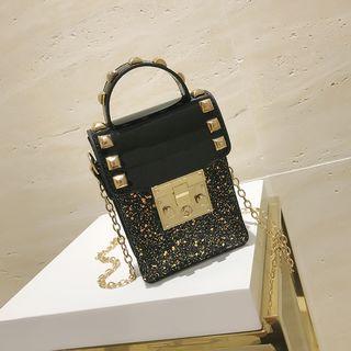 Sequined Buckled Shoulder Pouch
