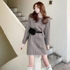 Houndstooth Knit Dress As Figure - One Size