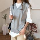 Lettering Vest / Elbow-sleeve T-shirt / Set