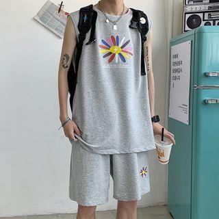Floral Tank Top + High-waist Floral Sweatshorts