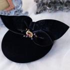 Rhinestone Bow Fascinator Hat 1pc - Black - One Size