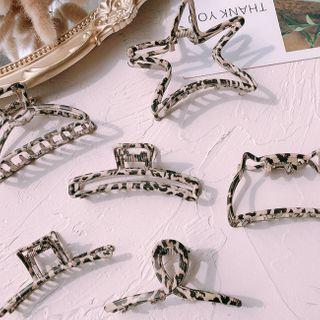 Leopard Print Cutout Toothed Hair Clamp