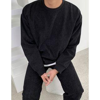 Drop-shoulder Corduroy Sweatshirt