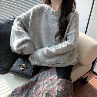 Chunky Cardigan / Two-tone Midi Mermaid Skirt