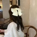 Ribbon Hair Clip Off-white - One Size