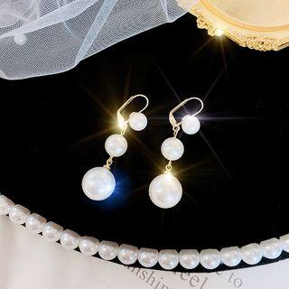 Faux Pearl Dangle Earring E1004 - Gold - One Size