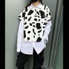 Set:cow Pattern Vest+plain Long Sleeve Shirt As Shown In Figure - One Size