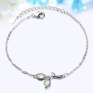 Leaf Bracelet White Gold - One Size