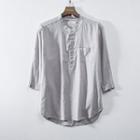 3/4-sleeve Pocket Detail Shirt