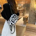 Cow Print Fluffy Backpack