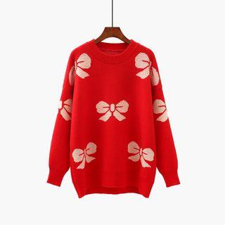 Bow-print Sweater