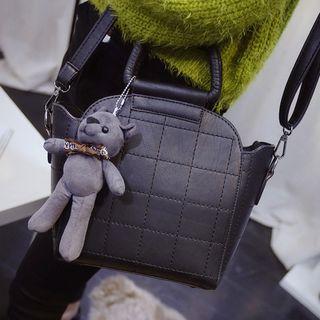 Stitching Accent Cross Bag With Bear Charm