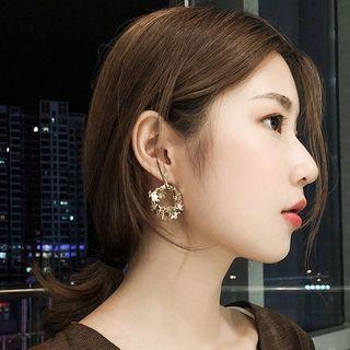 Alloy Star Hoop Earring Star - Gold - One Size