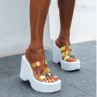 Wedge-heel Iridescent Sandals