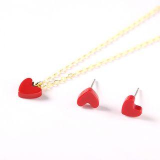 Heart Pendant Necklace / Ear Stud