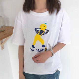 Print Short-sleeve T-shirt White - One Size