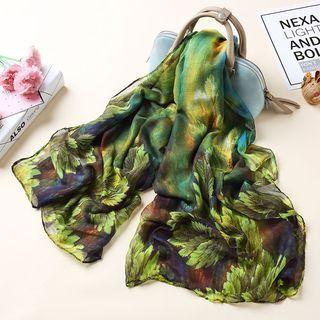 Leaf Scarf Dark Green - One Size