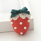 Faux Pearl Plush Strawberry Brooch