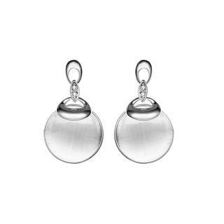 Fashion Elegant Water Drop-shaped Chrysoberyl Cat Eye Earrings Silver - One Size