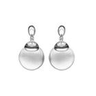 Fashion Elegant Water Drop-shaped Chrysoberyl Cat Eye Earrings Silver - One Size