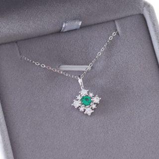 Cz Flower 925 Sterling Silver Necklace