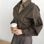 Balloon-sleeve Wide-cuff Shirt